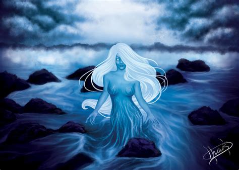 Moonlit ocean witch